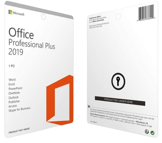 Microsoft Office 2019 Professional Plus Key Card 1PC Life Time